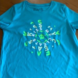 "kiss my cleats" under armor shirt